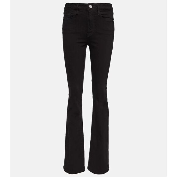 FRAME Womens Black Stretch Le Mini Boot Mid Rise Bootcut Denim Jeans Size 33 NWT - Picture 3 of 12